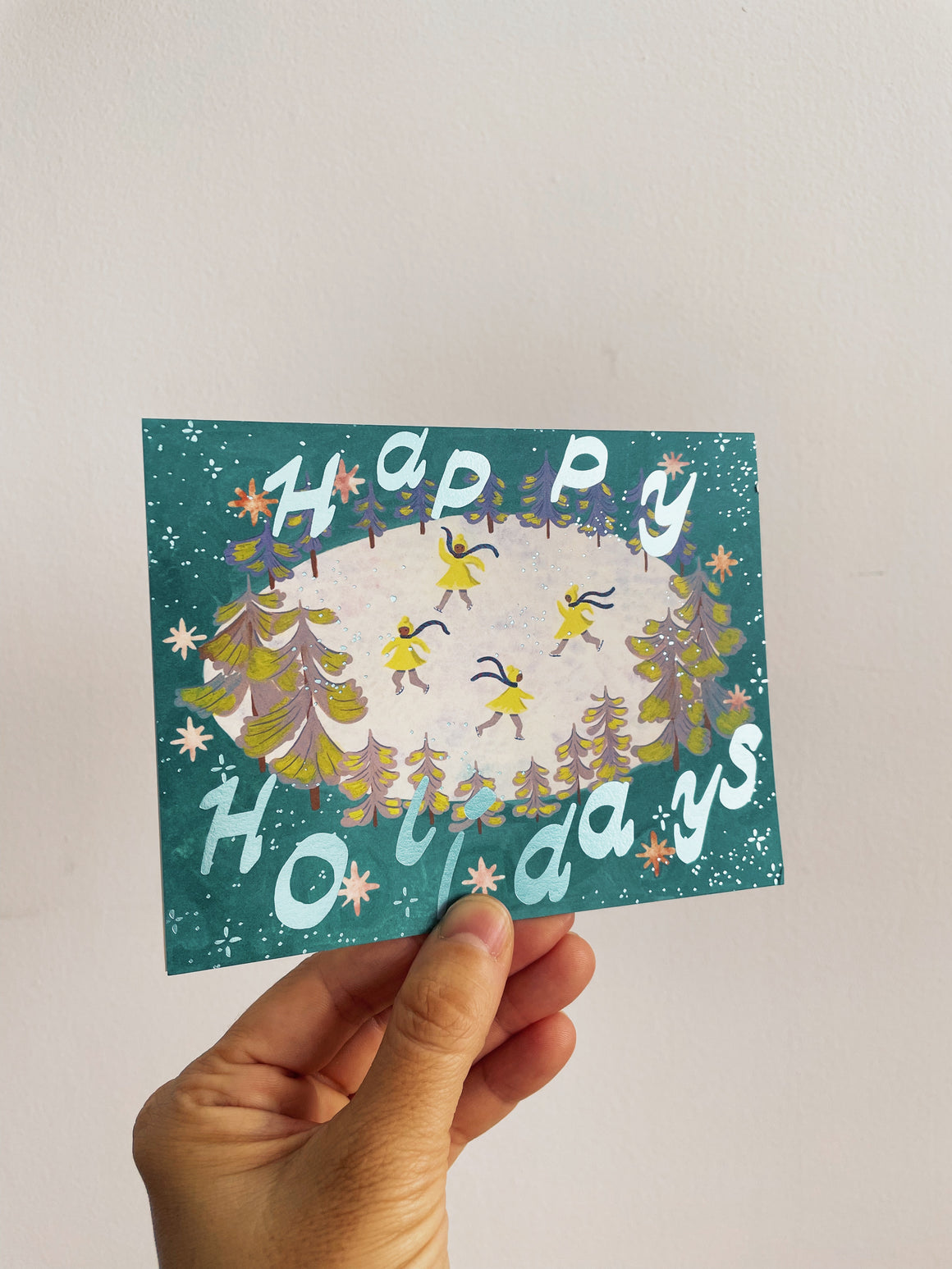 Sparkly Ice Skating Card
