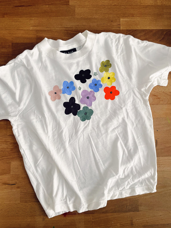 Hand Painted Tee - flowers - Small Adventure