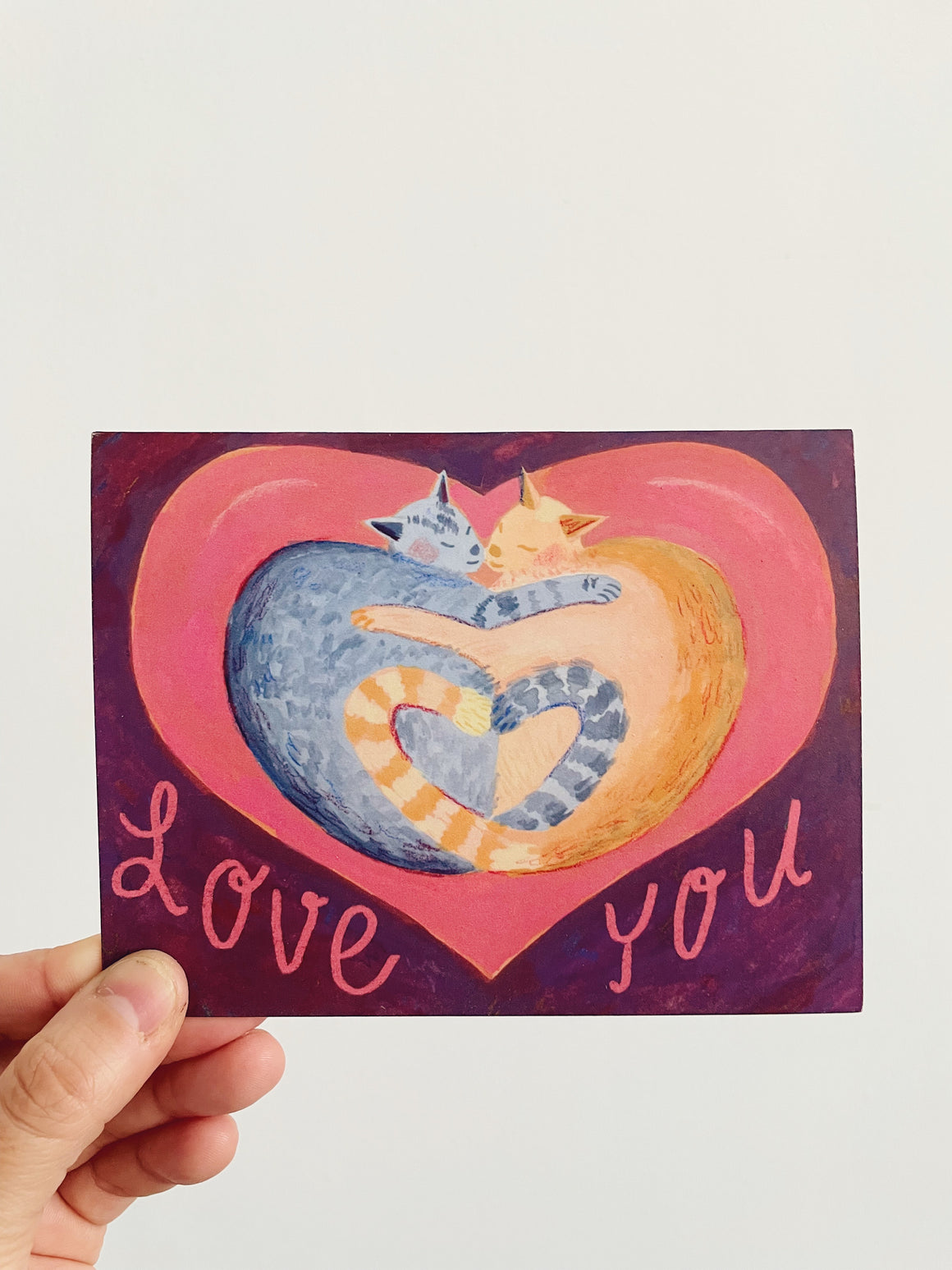 Cuddling Cats Card