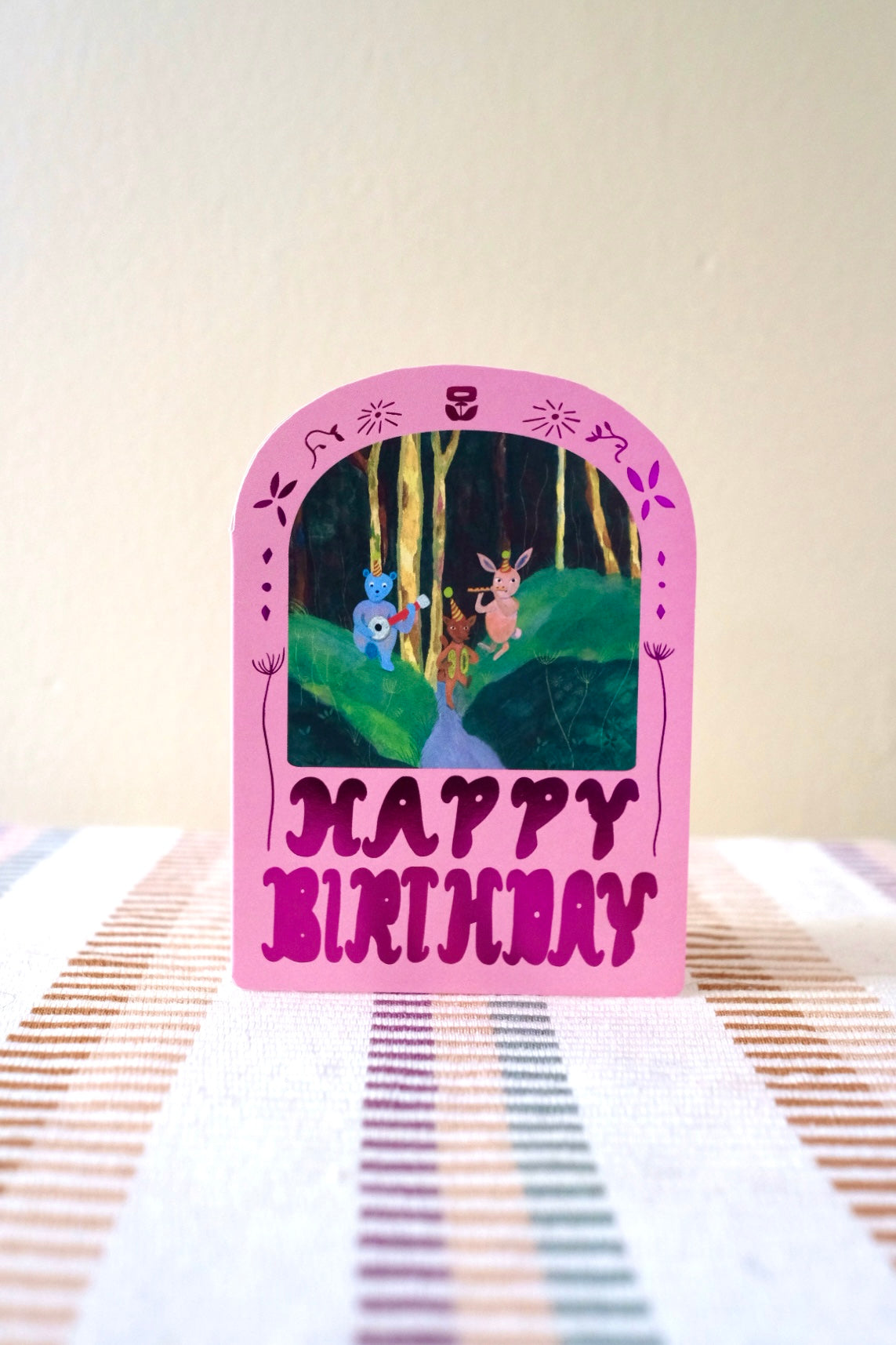Forest Birthday Party Die Cut Card