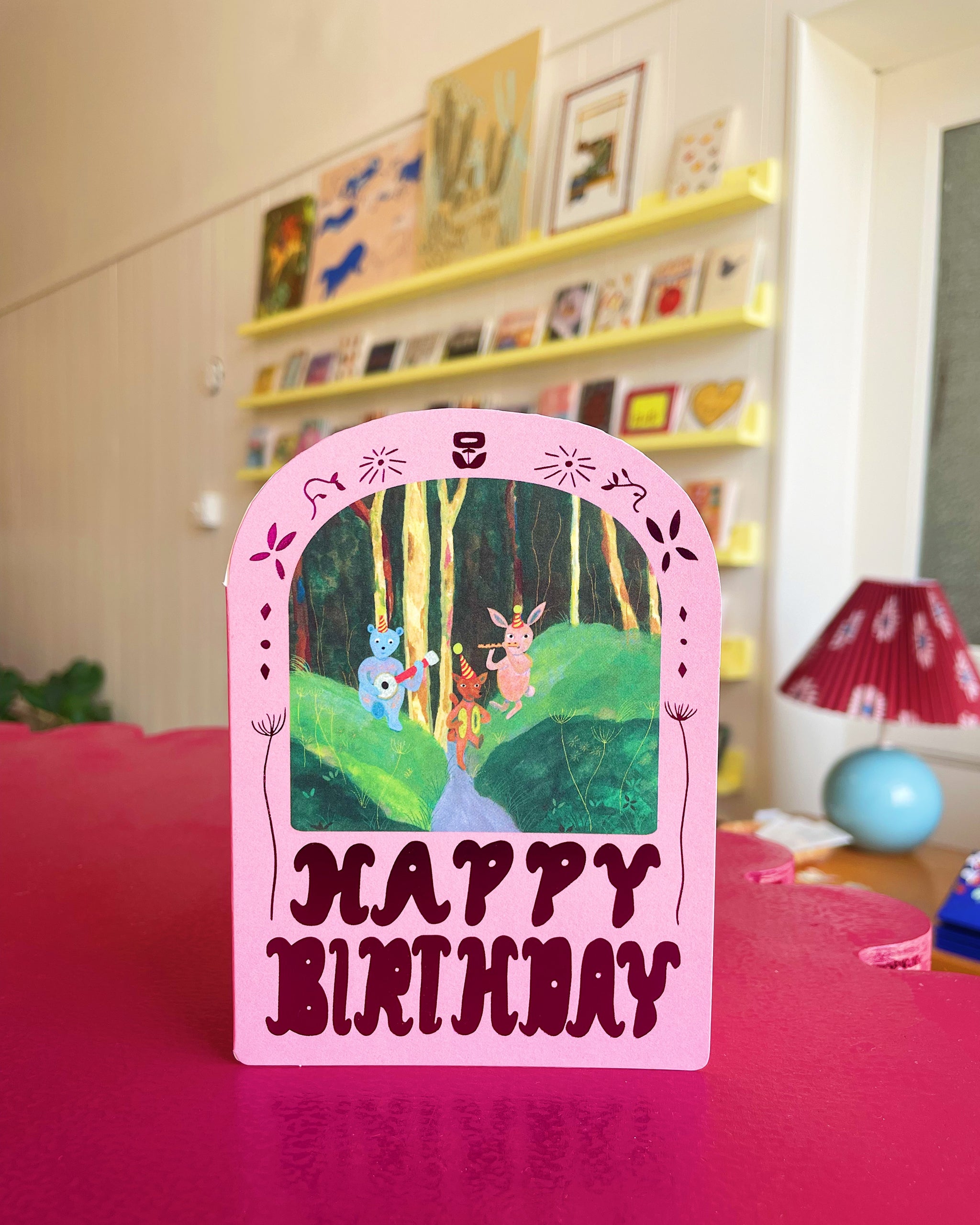 Forest Birthday Party Die Cut Card
