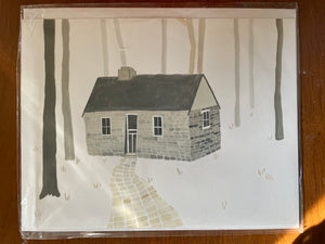 Stone Cabin Original Painting