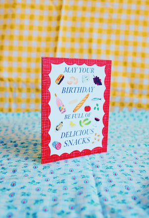 Delicious Snacks Bday Card