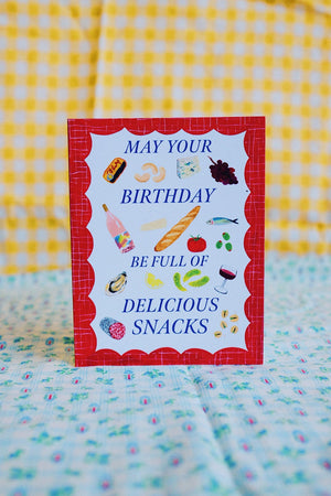 Delicious Snacks Bday Card