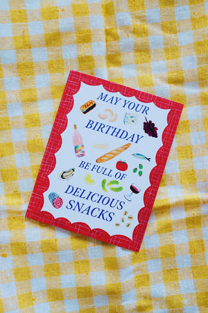 Delicious Snacks Bday Card