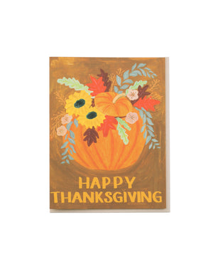 Happy Thanksgiving Pumpkin Bouquet Card