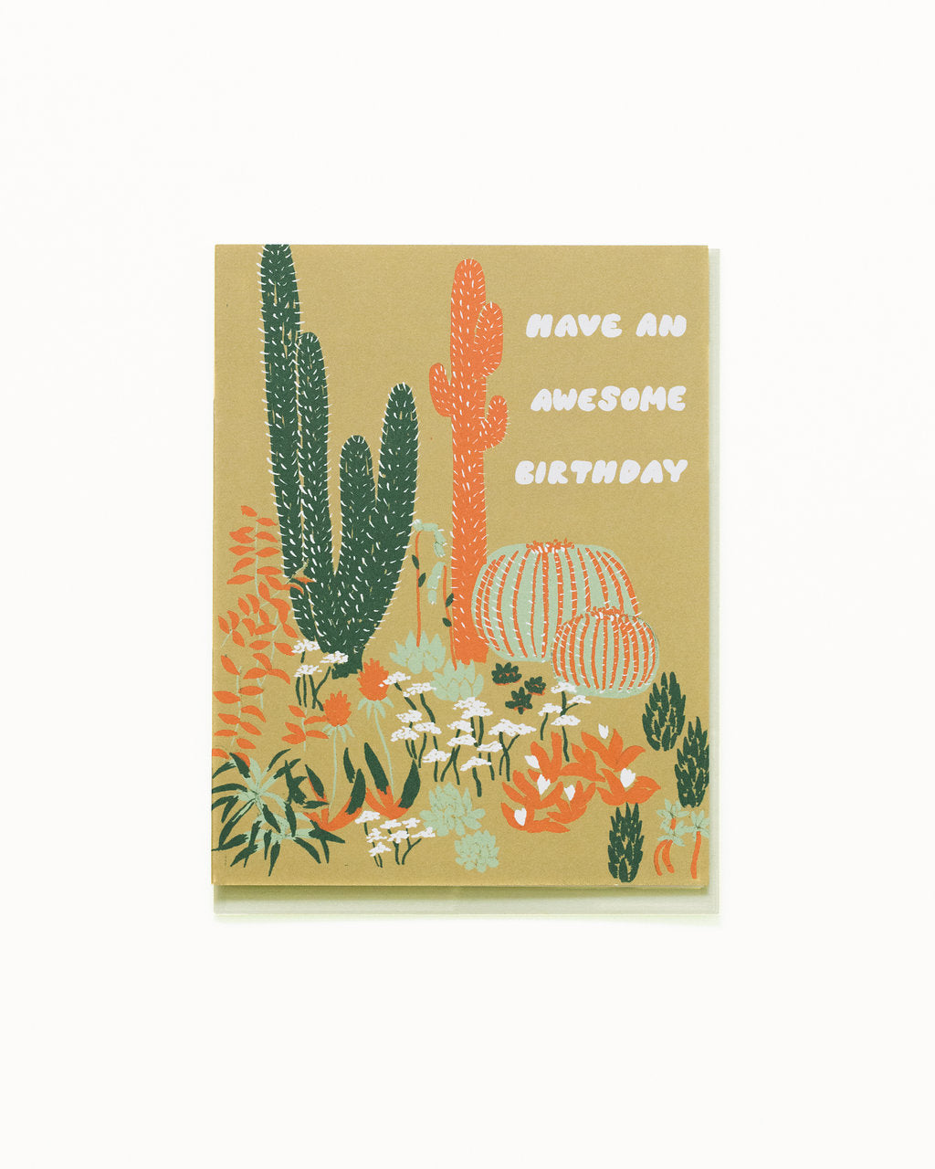 Cacti Vignette Awesome Birthday Card