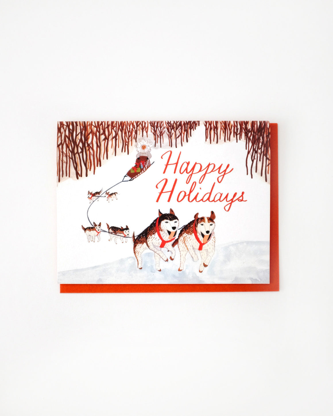 Dog Sled Happy Holidays Card