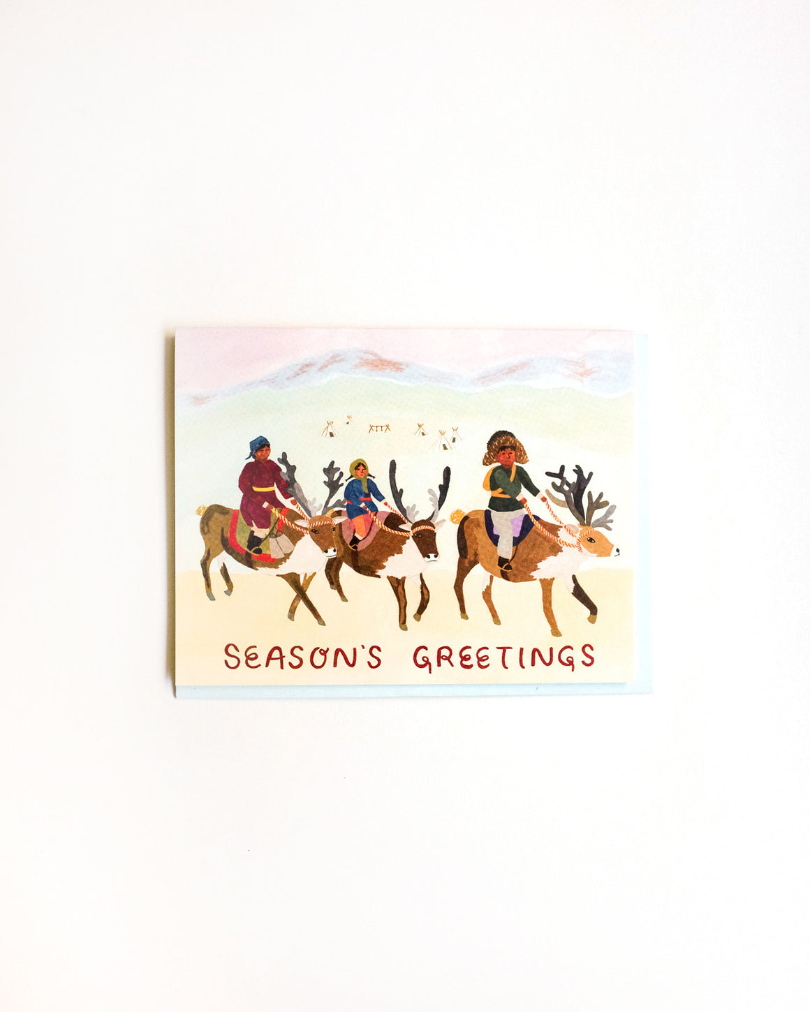 Reindeer Village Seasons Greetings Card