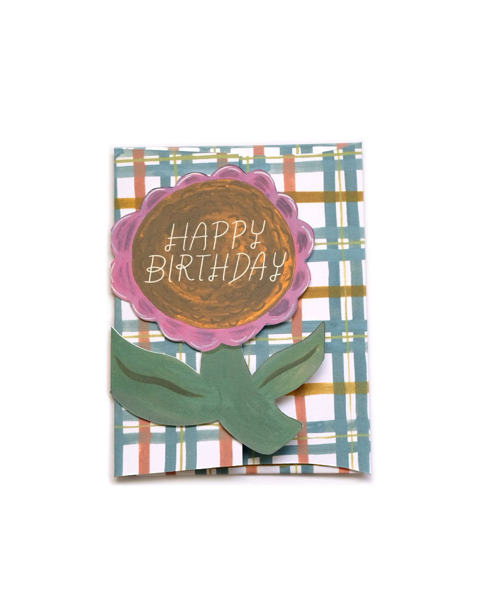 Birthday Flower Die Cut Card