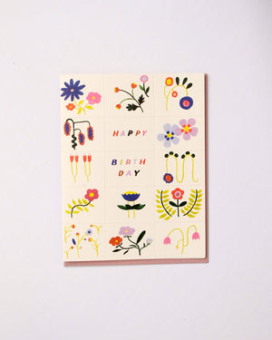 Grid Doodles Birthday Card