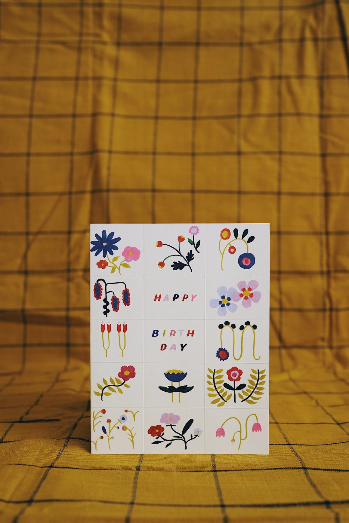 Grid Doodles Birthday Card