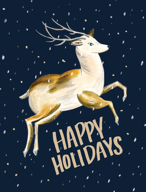 Flying Reindeer Card