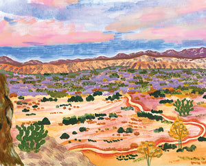 Pink Desert Landscape Print 8x10