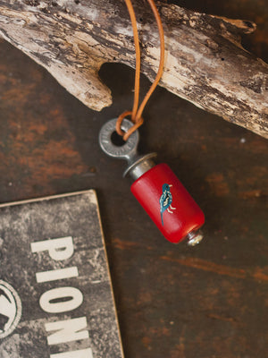 Bird Call Necklace, Red Wood
