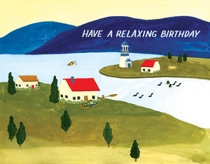 Seaside Town Birthday Card